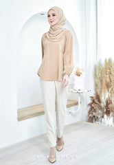 ZENIA EXECUTIVE BLOUSE (NUDE BROWN)