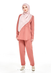 RIHANNA COMFORT WEAR PANTS SUIT (ROSEWOOD BROWN)