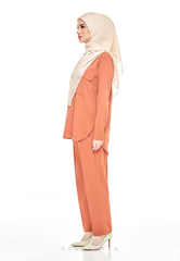 RIHANNA COMFORT WEAR PANTS SUIT (RUST TANGERINE)