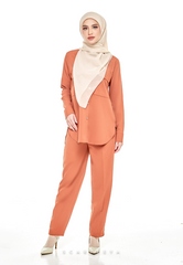 RIHANNA COMFORT WEAR PANTS SUIT (RUST TANGERINE)