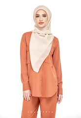 RIHANNA COMFORT WEAR PANTS SUIT (RUST TANGERINE)