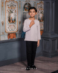 ZAYN MALEEQ KURTA KIDS (PEARL SILVER)