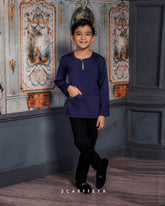 ZAYN MALEEQ KURTA KIDS (NAVY BLUE)