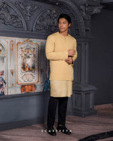 ZAYN MALEEQ KURTA (GOLD BROWN)