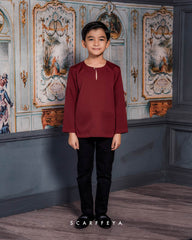 ZAYN MALEEQ KURTA KIDS (GLAM MAROON)