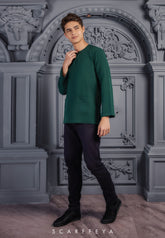 ZAYN MALEEQ KURTA (EMERALD GREEN)