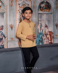 ZAYN MALEEQ KURTA KIDS (GOLD BROWN)