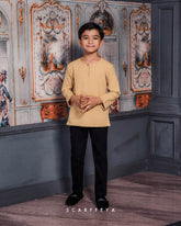 ZAYN MALEEQ KURTA KIDS (GOLD BROWN)