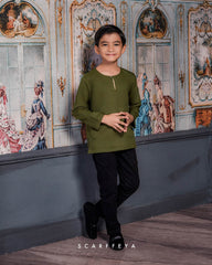 ZAYN MALEEQ KURTA KIDS (ORIENTAL GREEN)