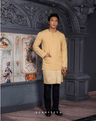 ZAYN MALEEQ KURTA (GOLD BROWN)