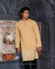 ZAYN MALEEQ KURTA (GOLD BROWN)