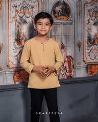 ZAYN MALEEQ KURTA KIDS (GOLD BROWN)