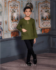 ZAYN MALEEQ KURTA KIDS (ORIENTAL GREEN)