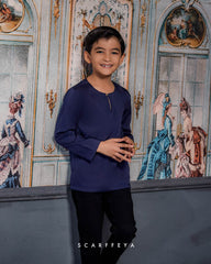 ZAYN MALEEQ KURTA KIDS (NAVY BLUE)