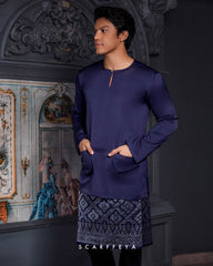 ZAYN MALEEQ KURTA (NAVY BLUE)