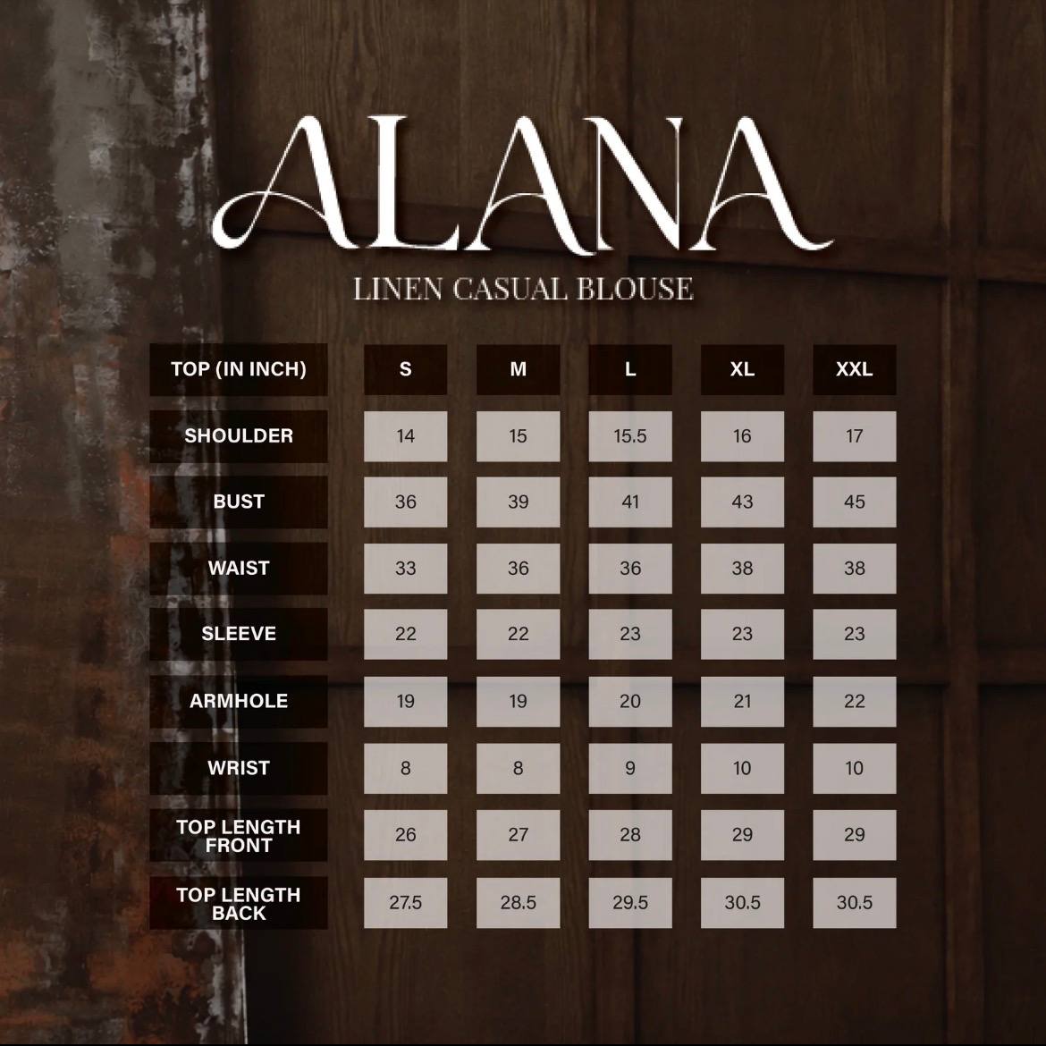 ALANA LINEN CASUAL BLOUSE (DENIM BLUE)