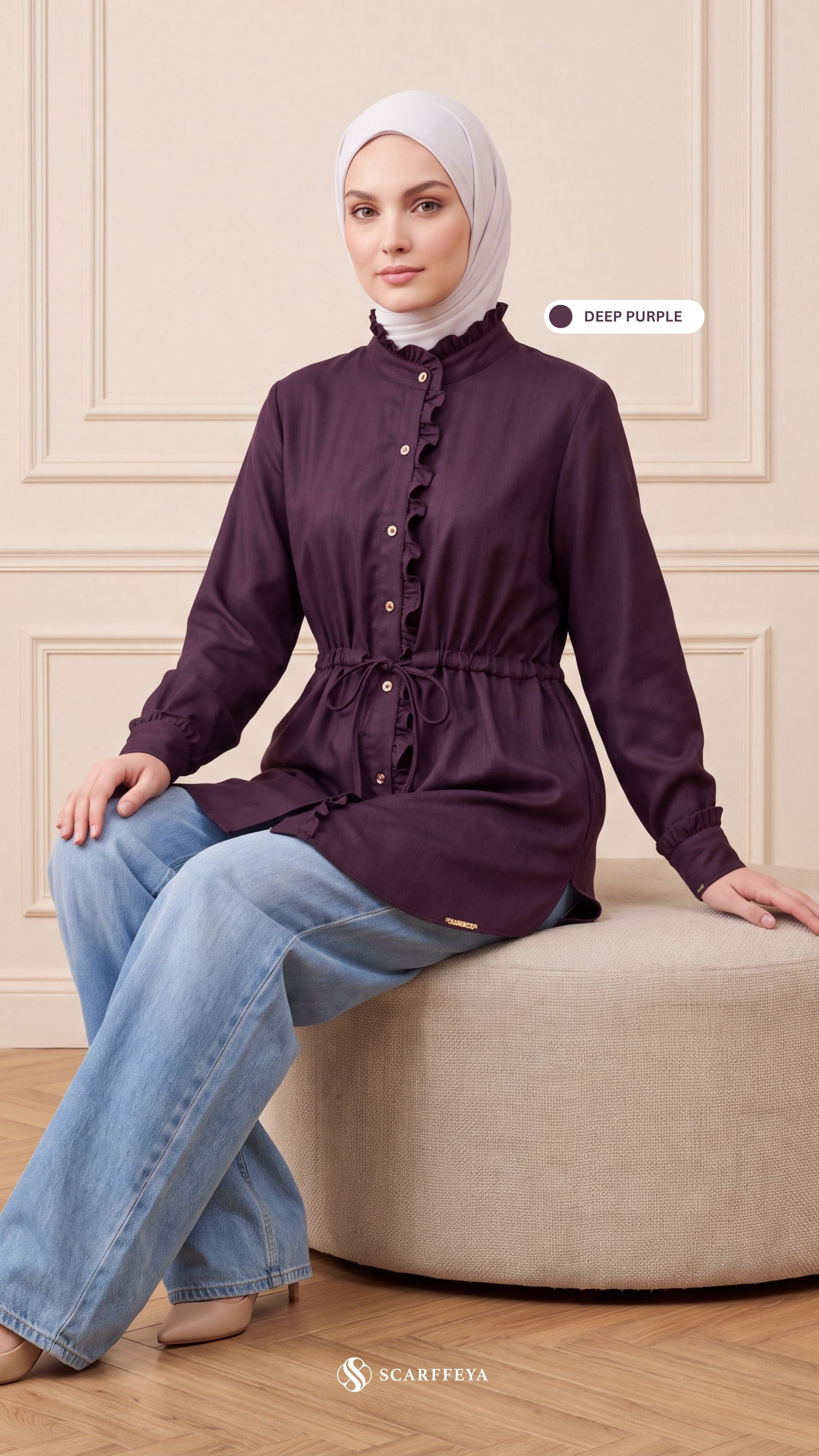 ALANA LINEN CASUAL BLOUSE (DEEP PURPLE)