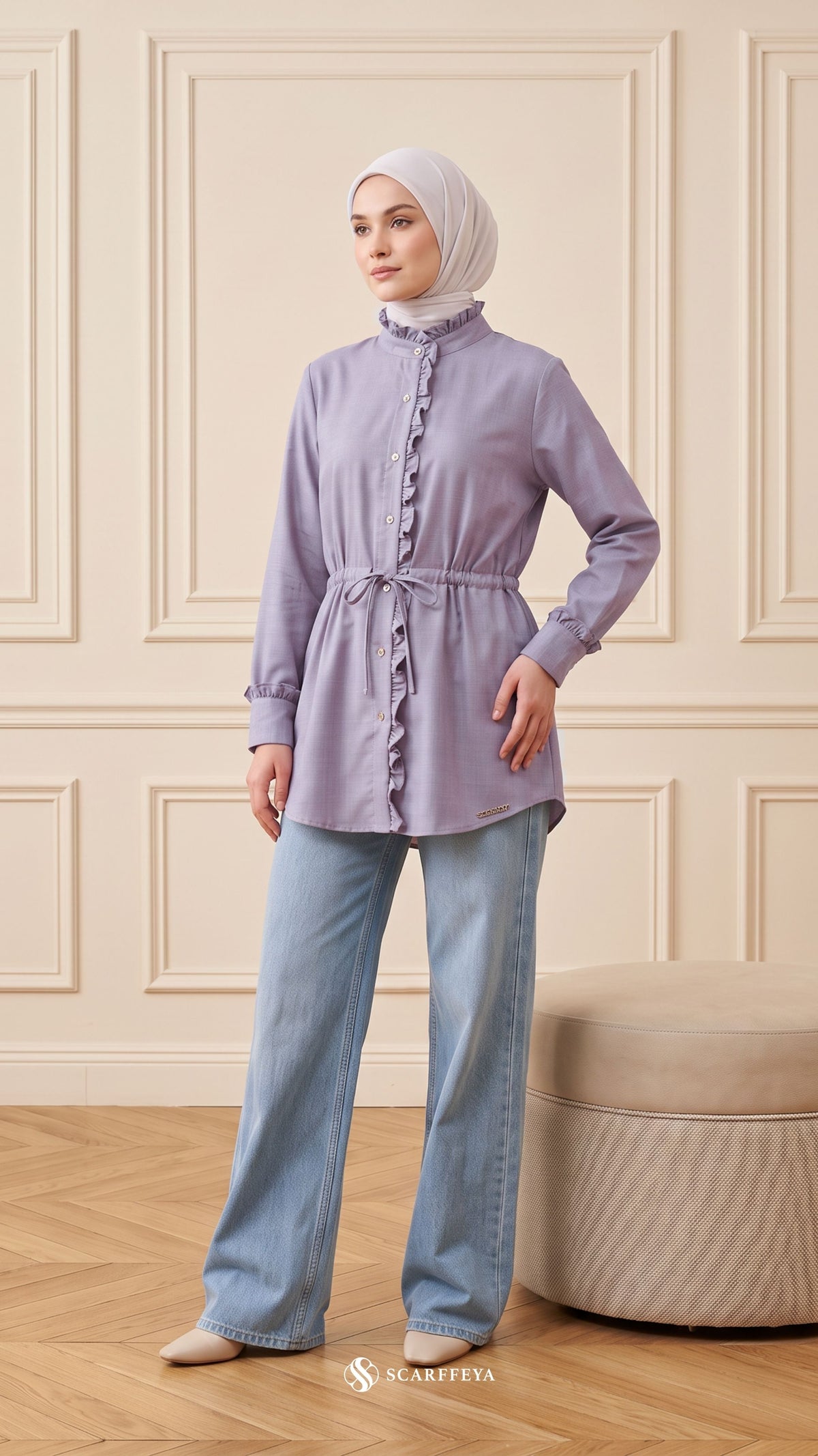 ALANA LINEN CASUAL BLOUSE (LAVENDER PURPLE)