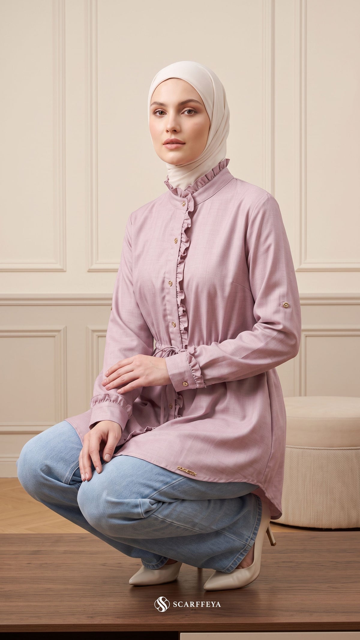 ALANA LINEN CASUAL BLOUSE (VINTAGE ROSE)