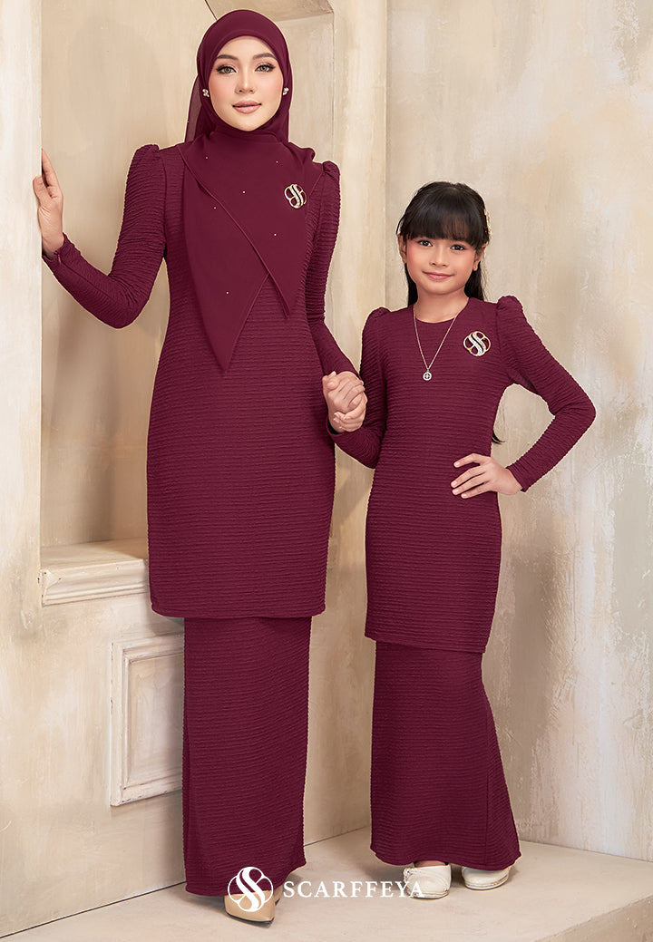 PRE ORDER AMMARA KURUNG (BURGUNDY MAROON)