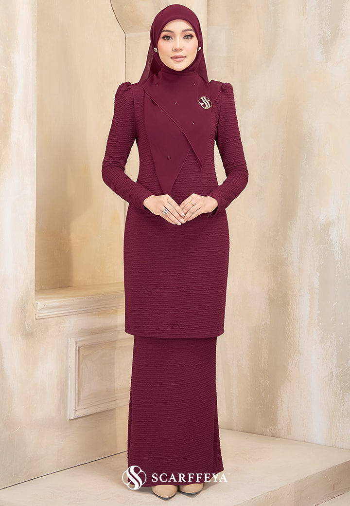 PRE ORDER AMMARA KURUNG (BURGUNDY MAROON)