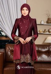ATELIA KURUNG (BURGUNDY MAROON)