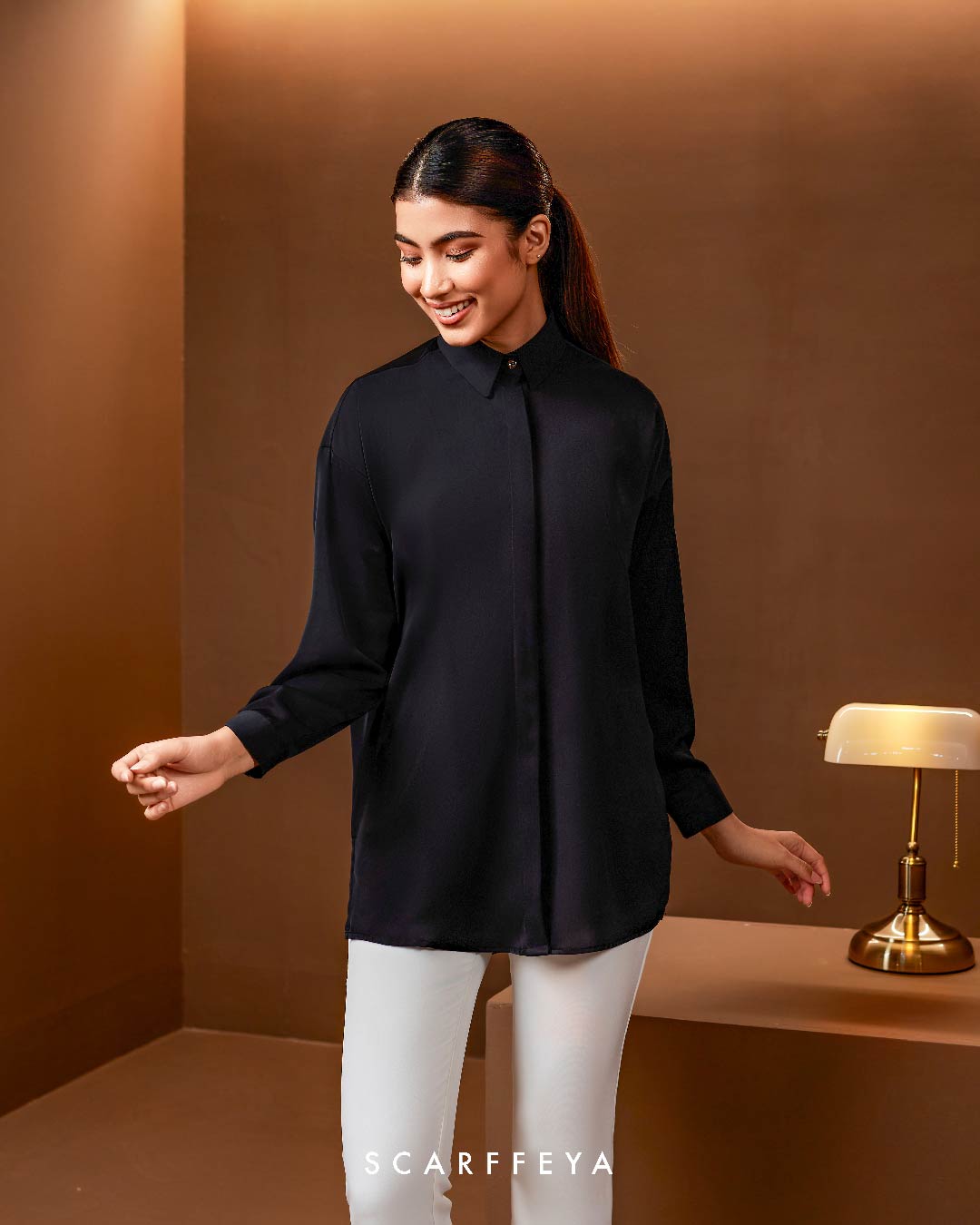 MILLY CASUAL BLOUSE - RICH BLACK