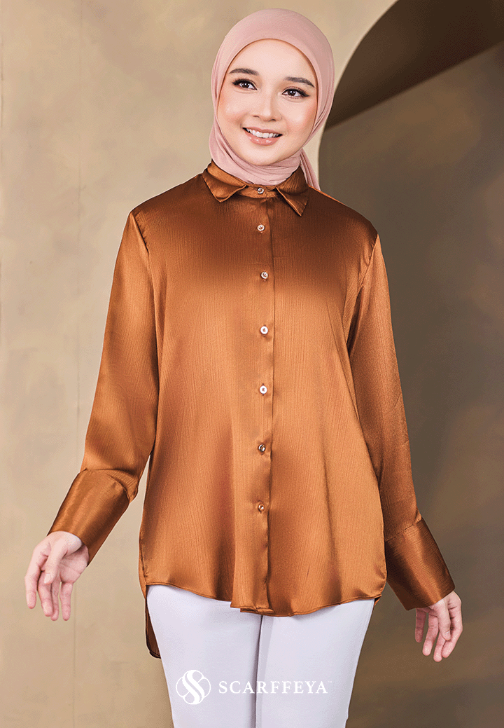 EVA BLOUSE (COPPER TANGERINE)