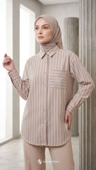 EVRA COTTON LINEN SHIRT (IMPERIAL BROWN)
