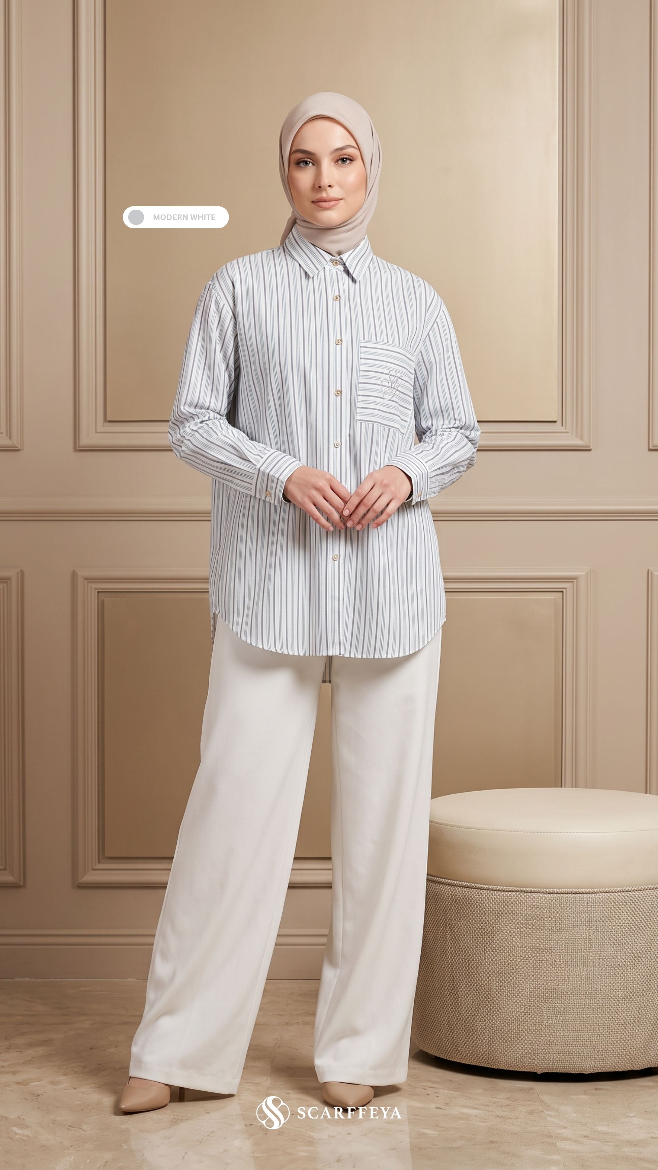 EVRA COTTON LINEN SHIRT (MODERN WHITE)