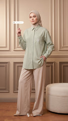 EVRA COTTON LINEN SHIRT (SAGE MATCHA)