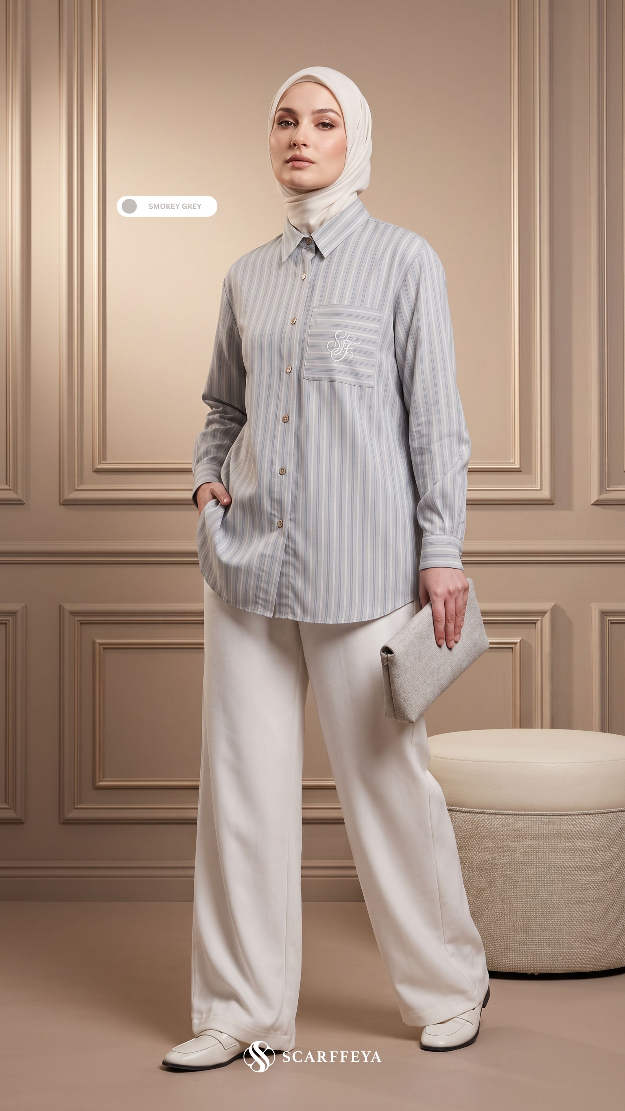 EVRA COTTON LINEN SHIRT (SMOKEY GREY)