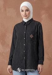 GINA STRIPE BLOUSE (MODERN BLACK)