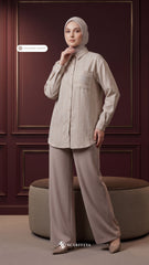 ALYS LINEN SILK STRIPE (CASHMERE BROWN)