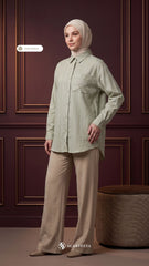 ALYS LINEN SILK STRIPE (SAGE GREEN)