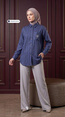 ALYS LINEN SILK STRIPE (TANZANITE BLUE)