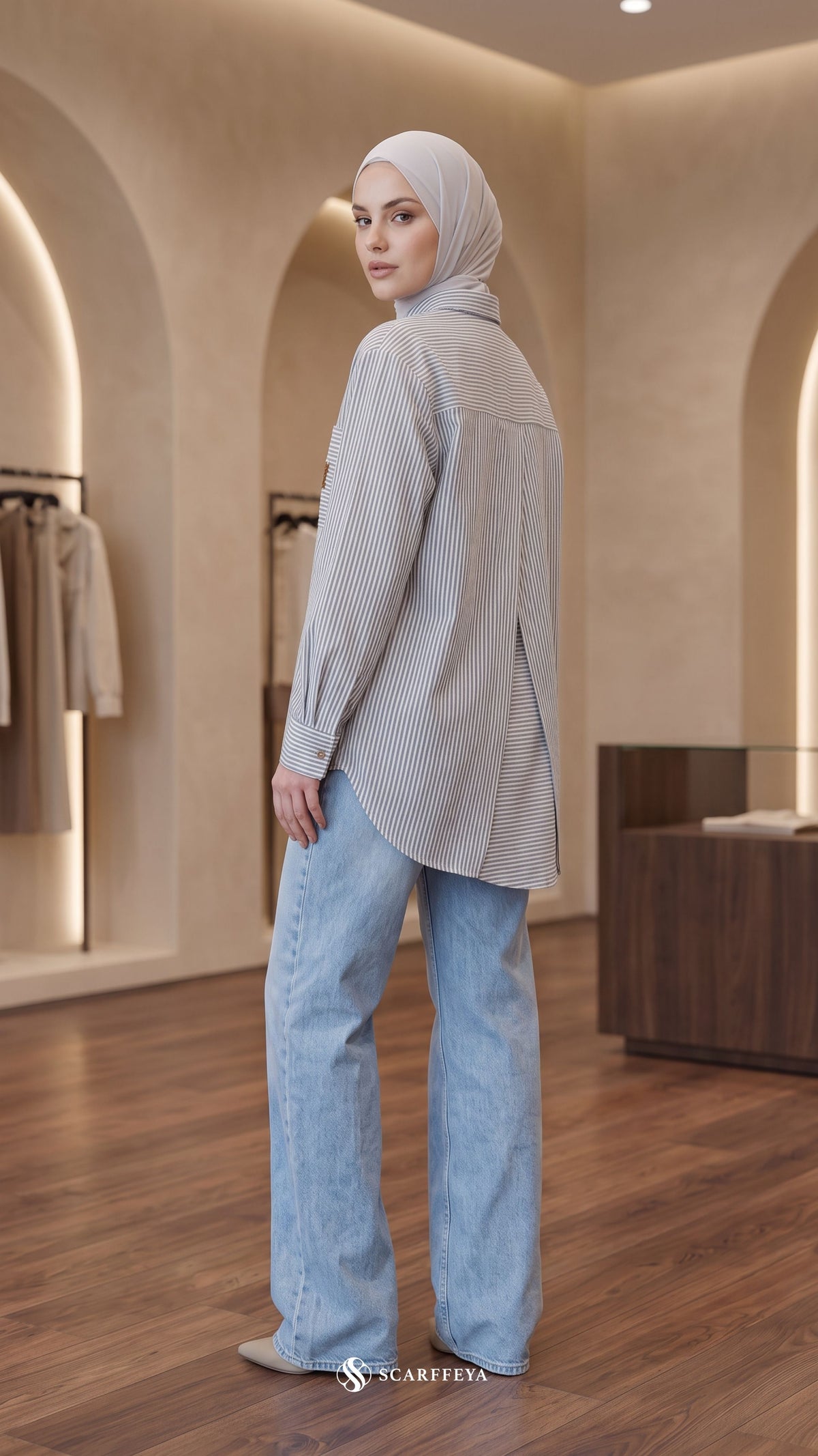 ELVY STRIPE LINEN SHIRT (NOIR BLACK)