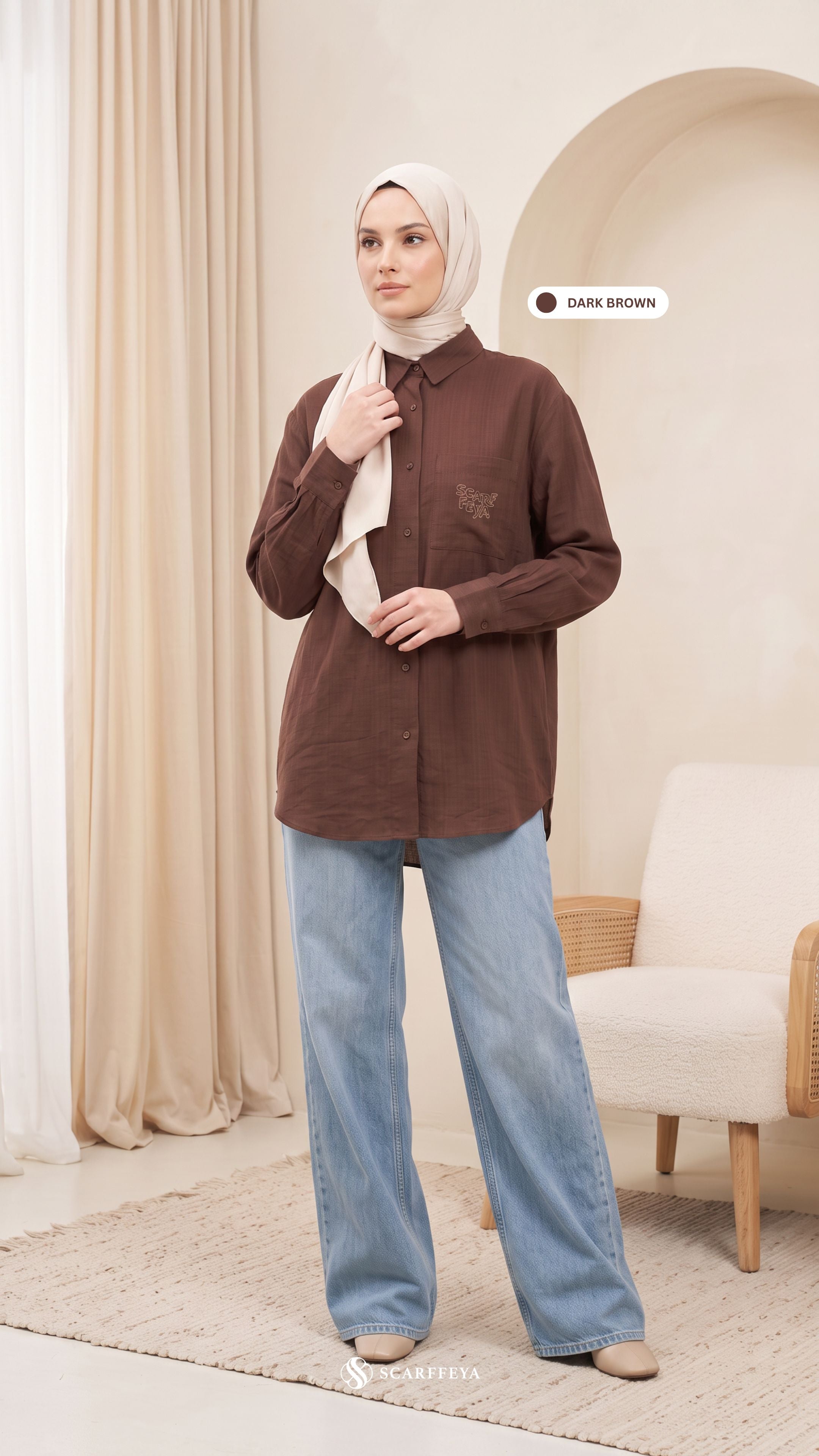 FREYA LINEN (DARK BROWN)