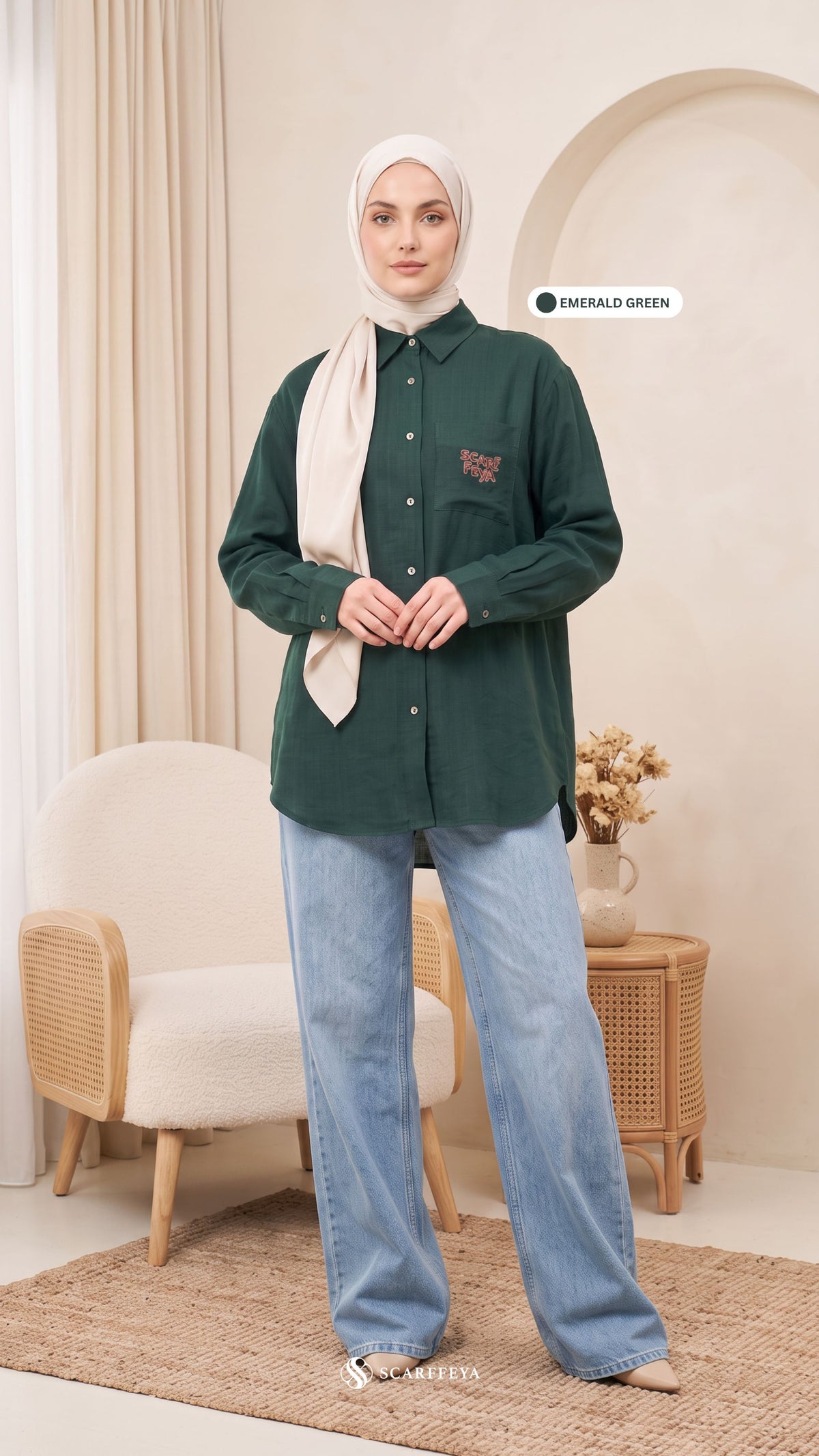 FREYA LINEN (EMERALD GREEN)