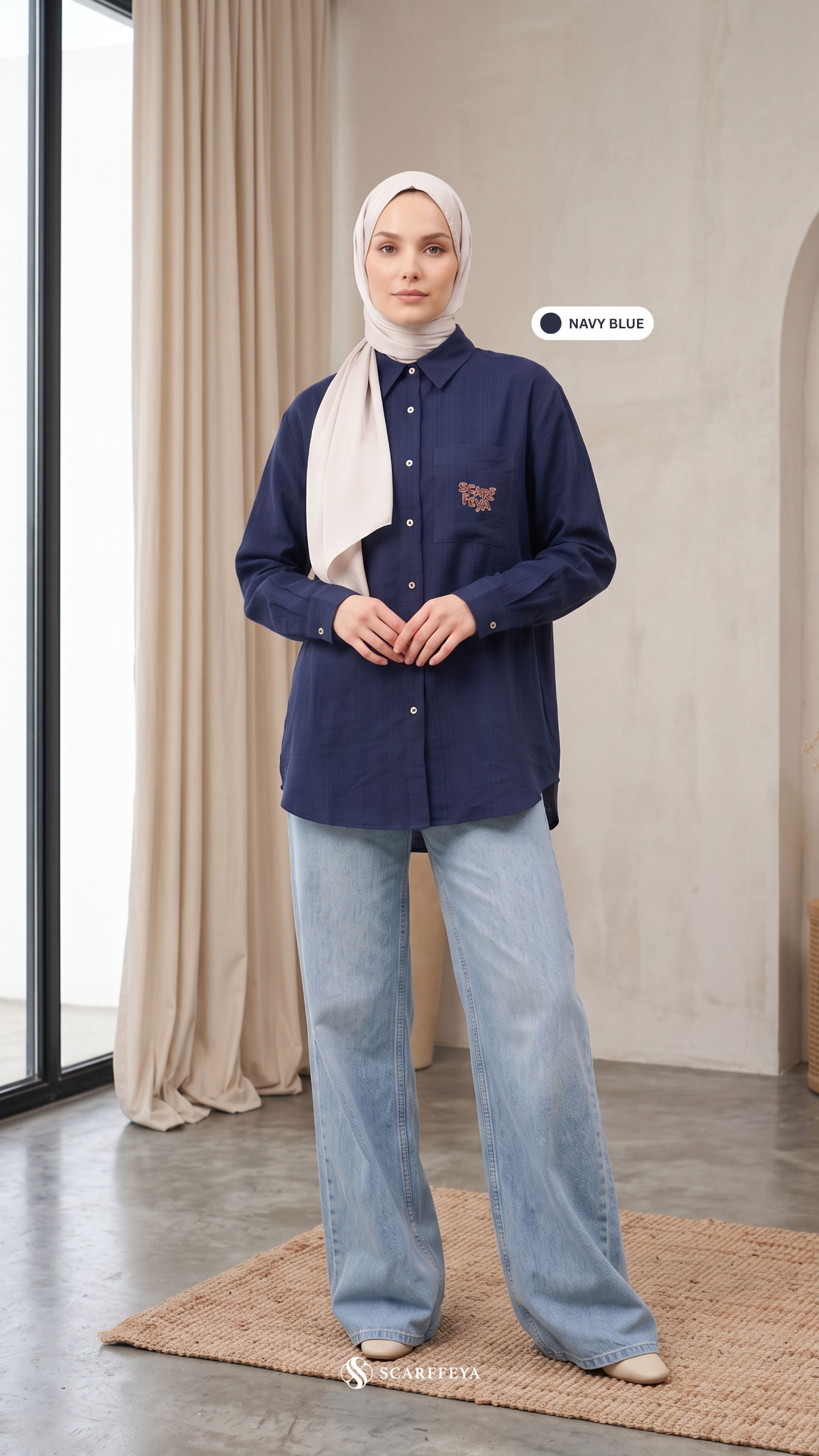 FREYA LINEN (NAVY BLUE)