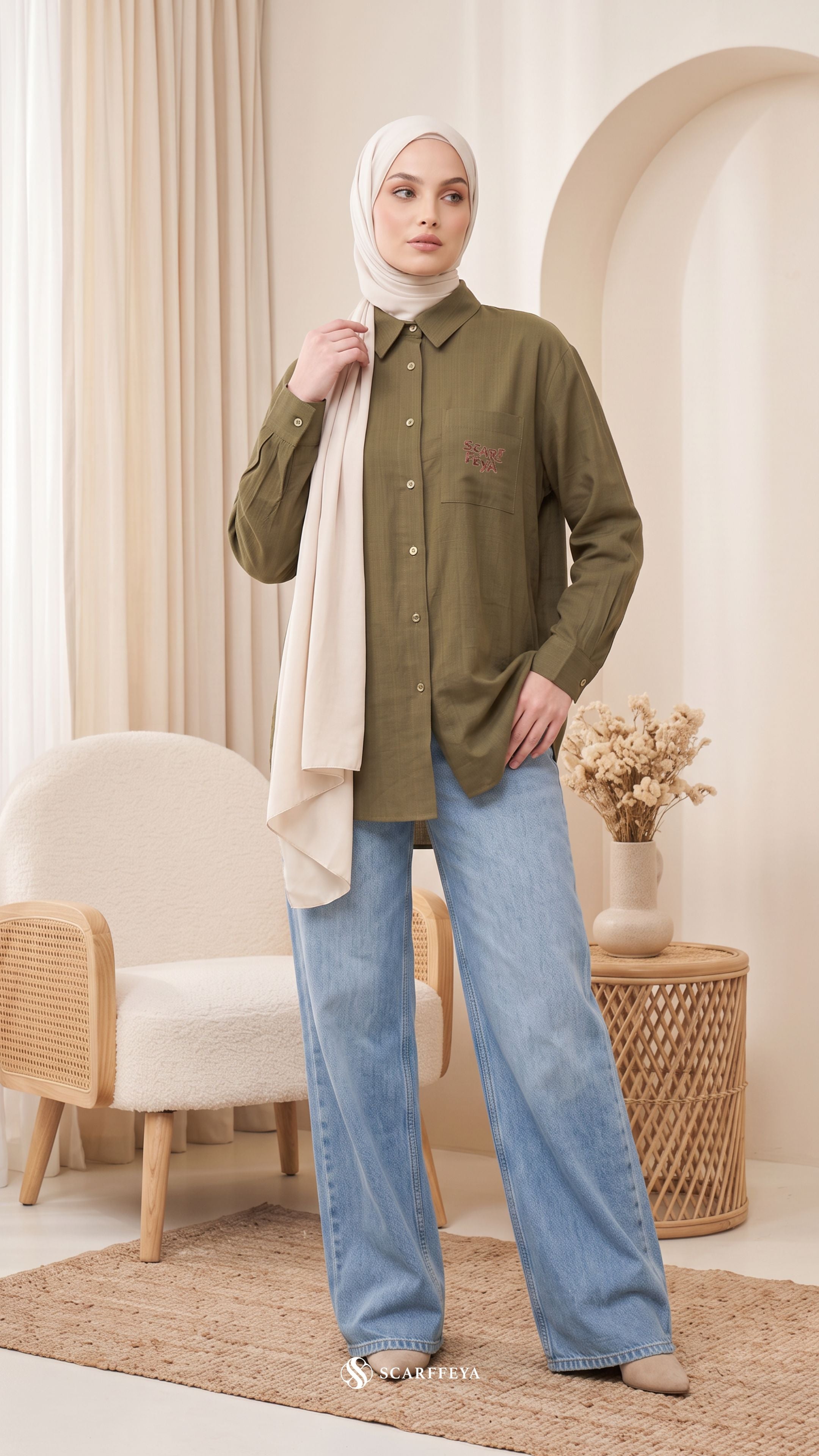 FREYA LINEN (OLIVE GREEN)