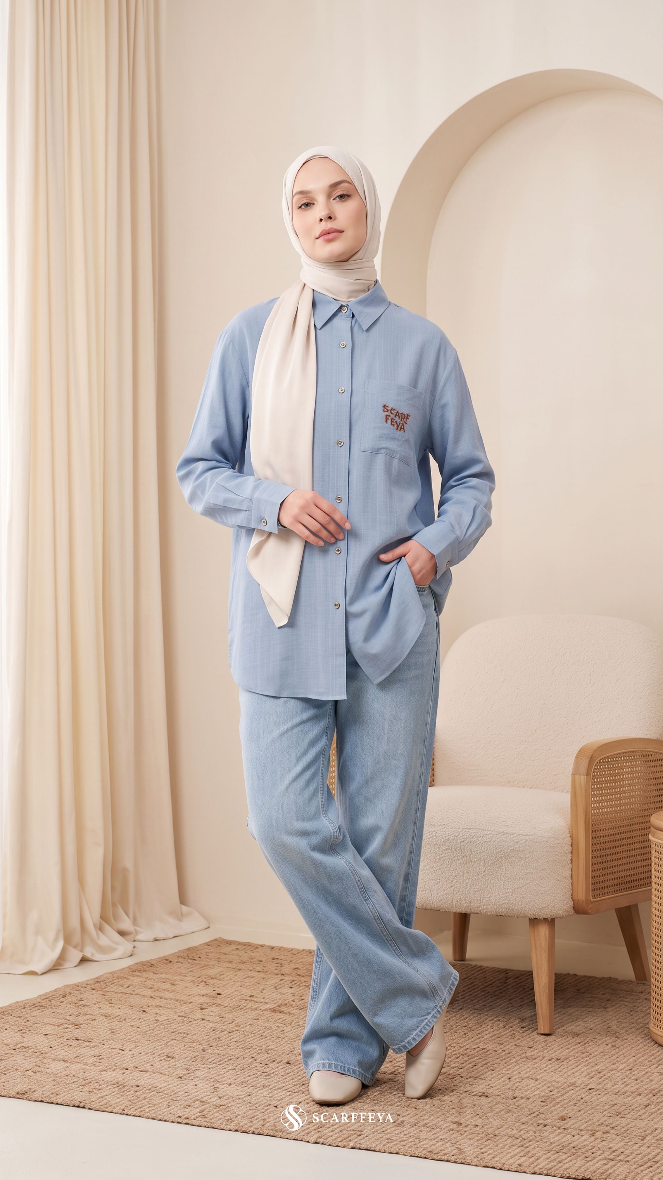 FREYA LINEN (POWDER BLUE)