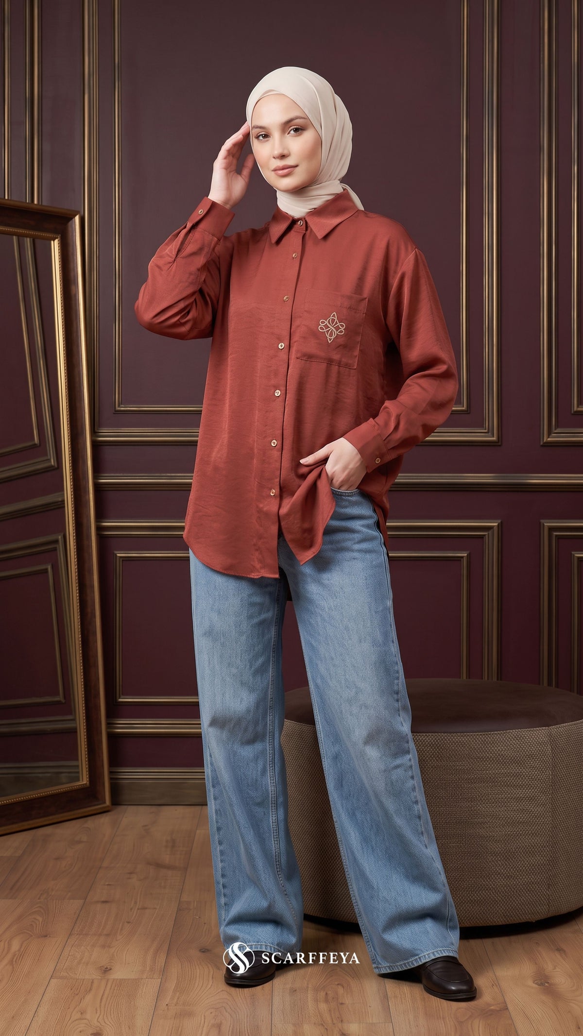 MOURA CASUAL SHIRT (BURNT SIENNA)