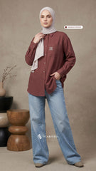 TARA CASUAL BLOUSE (MAHOGANY MAROON)