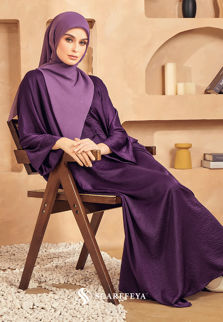 Dark 2025 purple abaya