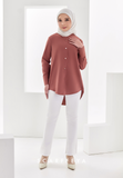 KELLY CASUAL BLOUSE - SIENNA BROWN