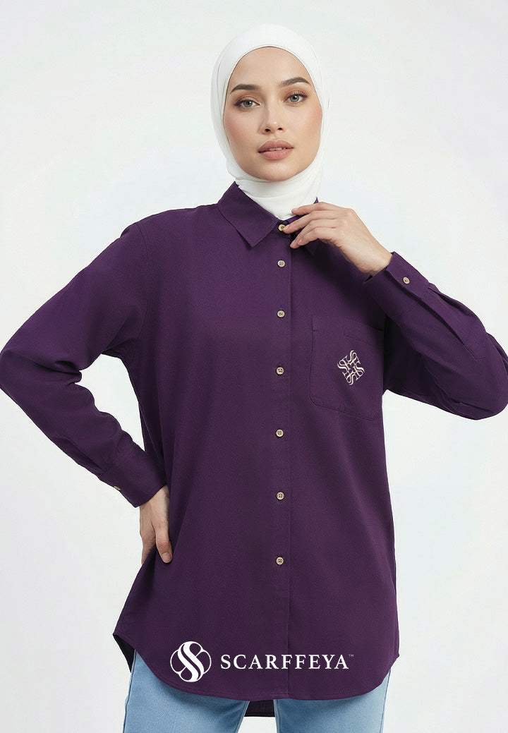 KYLA CASUAL BLOUSE (DARK PURPLE)