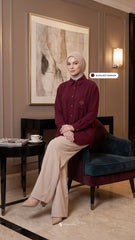 KYLA CASUAL BLOUSE (BURGUNDY MAROON)