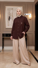 KYLA CASUAL BLOUSE (DARK BROWN)