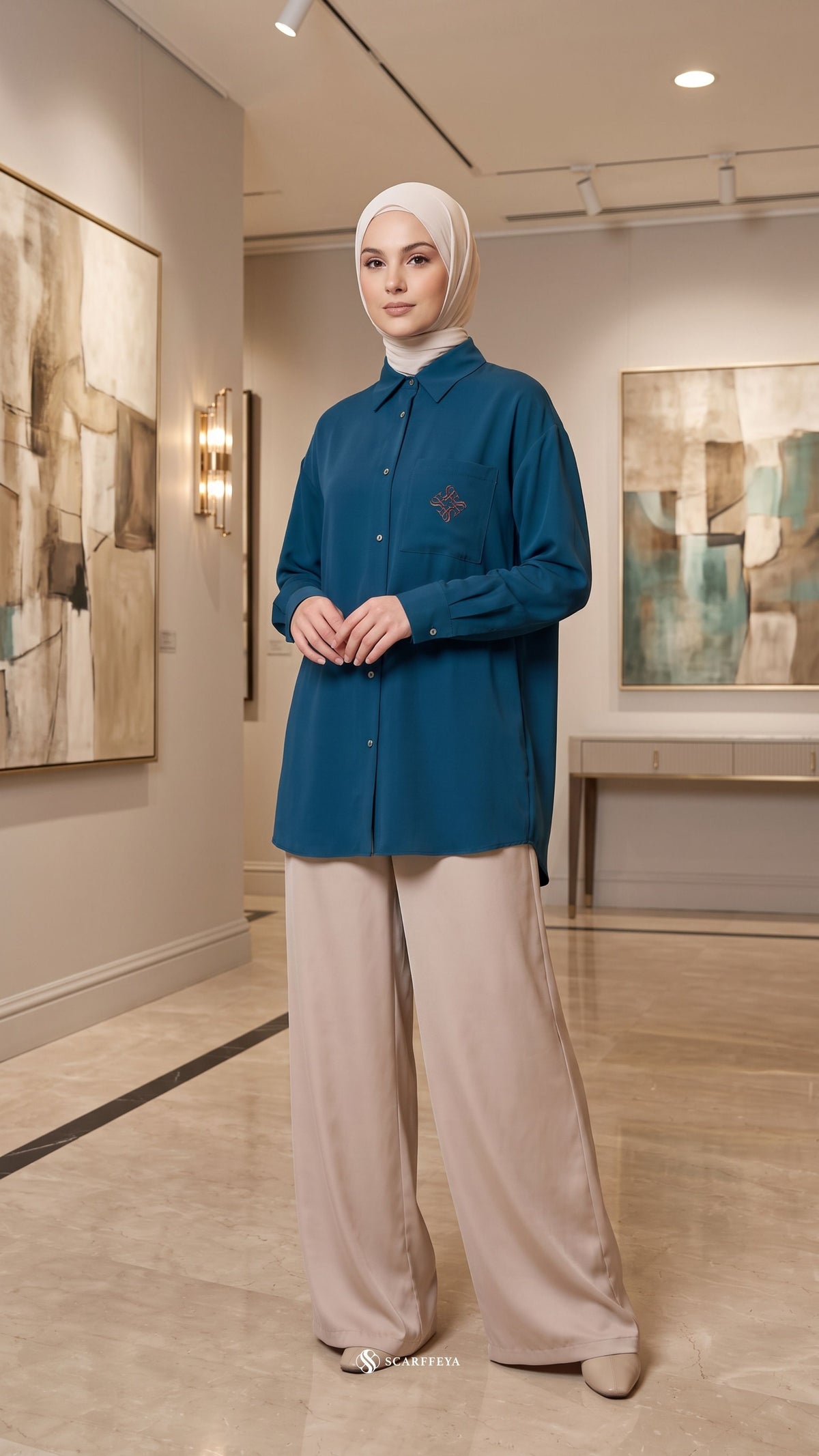 KYLA CASUAL BLOUSE (JADE TEAL)